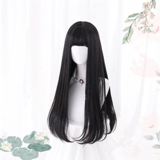 Black Lolita Long Straight Wig SS2994