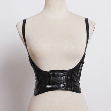 Leather vest suspender belt WS3091