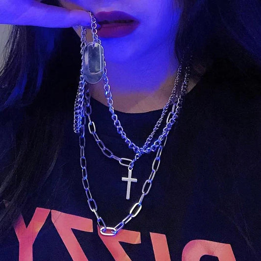 Hip-hop cross necklace sweater chain  SS2943