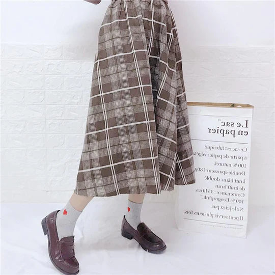 Lazy Sweater + Plaid Skirt ss3006